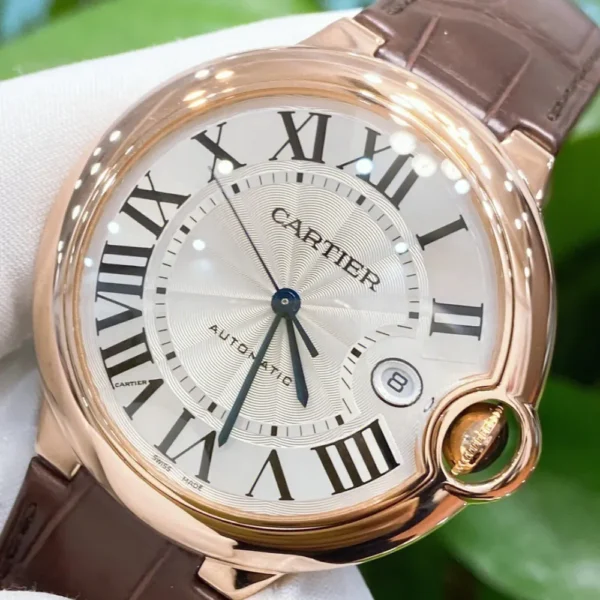 BALLON BLEU DE CARTIER WATCH 40 mm, automatic movement, 18K Rose gold, leather - Image 2