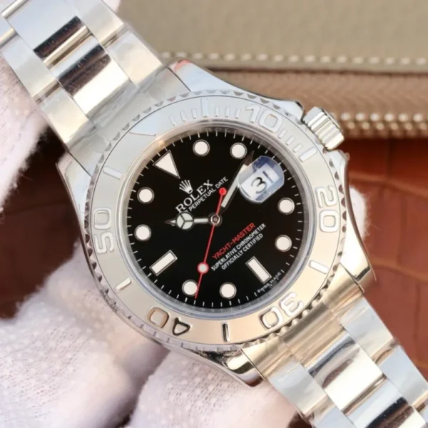 YACHT MASTER 1 PURE SILVER ( BLACK DIAL ) STAINLESS STEEL 40MM M126622 - Image 4