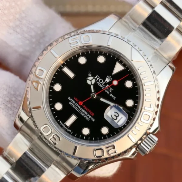 YACHT MASTER 1 PURE SILVER ( BLACK DIAL ) STAINLESS STEEL 40MM M126622 - Image 3
