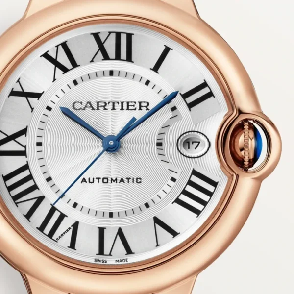 BALLON BLEU DE CARTIER WATCH 40 mm, automatic movement, 18K Rose gold, leather - Image 3