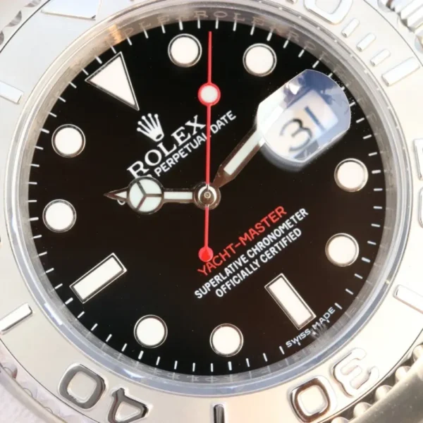 YACHT MASTER 1 PURE SILVER ( BLACK DIAL ) STAINLESS STEEL 40MM M126622 - Image 2